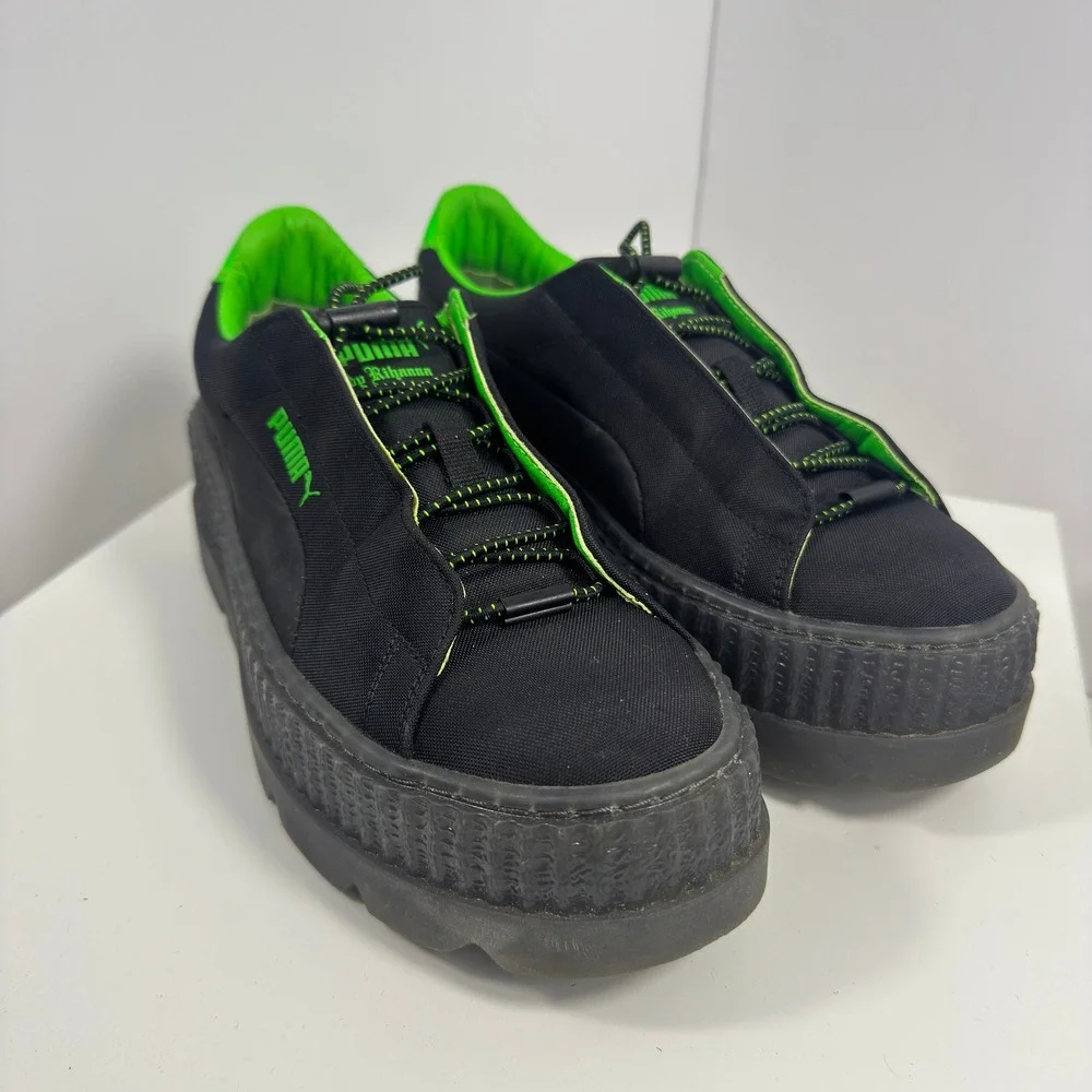 PUMA Fenty Cleated Creeper Surf Shoes Womens Size 8 Black Green‎ Gecko 367681-03